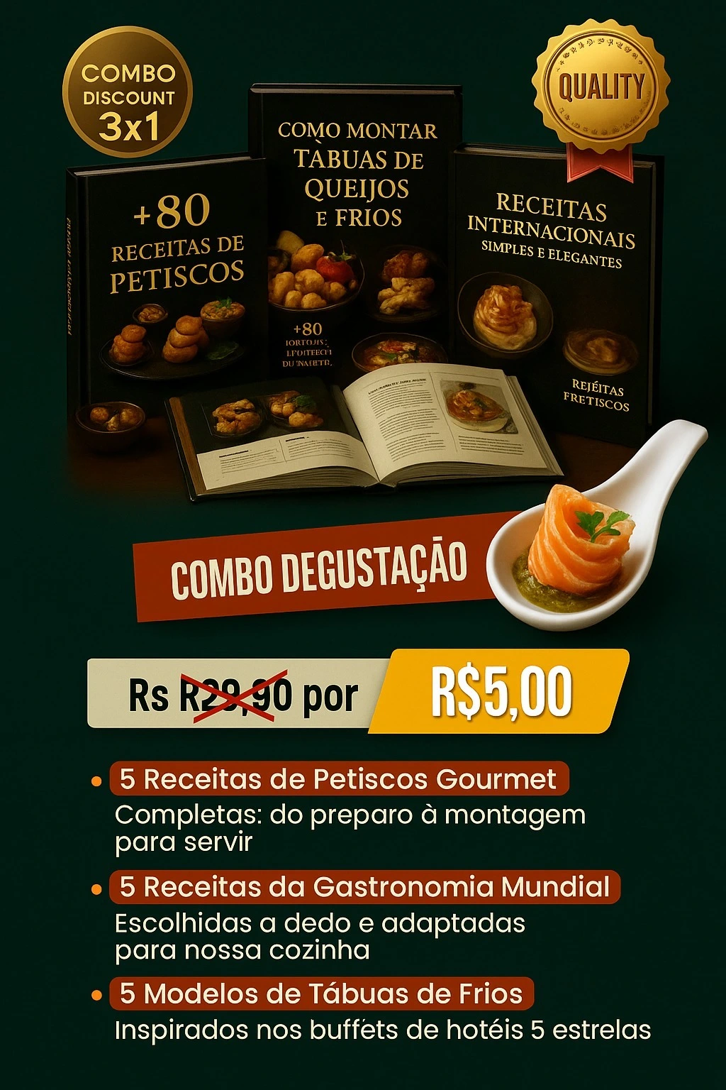 Oferta completa do Mapa dos Petiscos com +160 receitas, bônus exclusivos e garantia de 7 dias