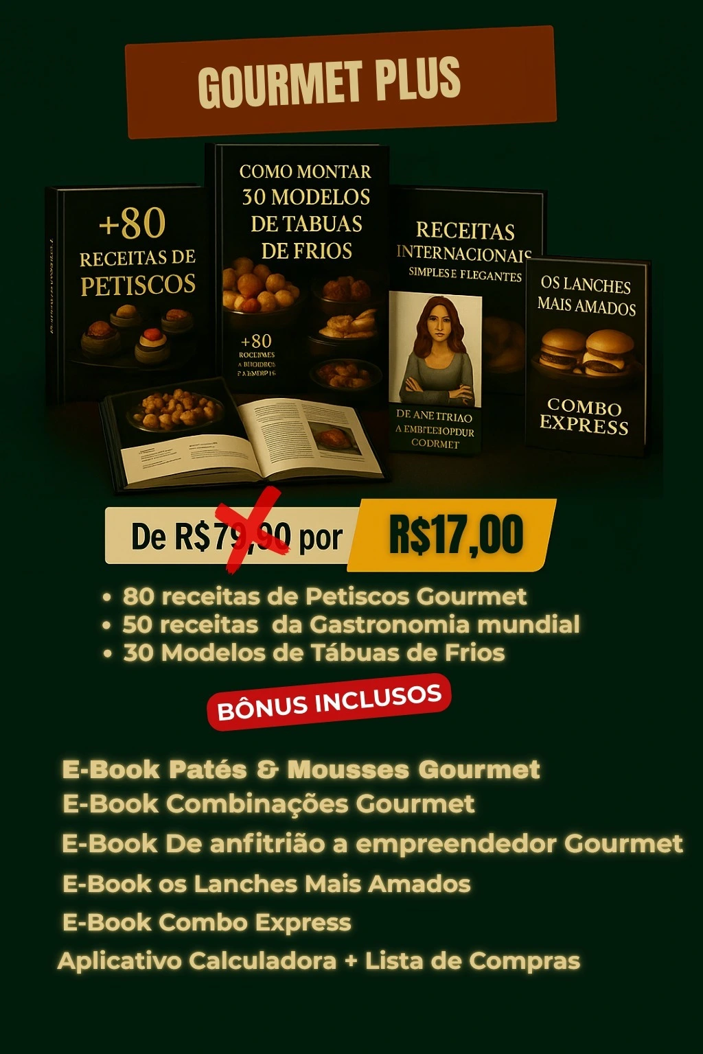Oferta completa do Mapa dos Petiscos com +160 receitas, bônus exclusivos e garantia de 7 dias